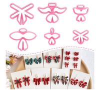 KEOKER Emporte-pièces en forme de nœud pour argile polymère, 6 formes pour bijoux en argile polymère, pour boucles d'oreilles en argile polymère, Noël