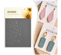 KEOKER Ensemble de feuilles de texture en argile et polymère, fonctionne avec un cutter argile et polymère, effet similaire au rouleau de texture