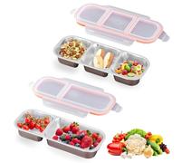 KEORHEZ 2 Pièces Boîte à Collation Avec Compartiments Snack Box Noix De Bonbons De Stockage Adaptées Au Travail Aux Pique-Niques Et Aux Réunions De Famille