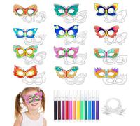 KEORHEZ 24 Pièces Masque A Decorer Enfant, Masque Papillon, DIY Peinture Masques De Peintable, Parfait Pour Les Anniversaires D'enfants, Les Fêtes De Carnaval, Halloween, Les Spectacles