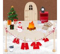 KEORHEZ 28 Pièces Ensemble D'accessoires De Porte De GNOME Lutin Farceur De Noel Kit Complet Convient Au Bricolage pour Enfants Aux Cadeaux De Vacances Y Compris Les Costumes De Noël Les Mini Boîtes