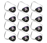 KEORHEZ Lot de 12 cache-yeux pirate pour enfants - En plastique élastique 3D - Pour anniversaires d'enfants, fêtes à thème pirate, accessoires de performance