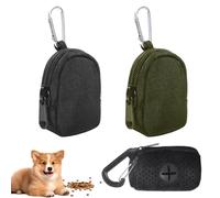 KEORHEZ Lot de 2 sacs à friandises pour chien - Avec 1 distributeur de sacs à déjections canines - Accessoires pour chien - Pour pièces de monnaie, écouteurs, câble de données