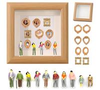KEORHEZ Museum DIY Gift, Musee Miniature Boîte à Souvenirs Avec Mini-Cadre Doré Et Figurines, Mini Boîte De Silhouette Pour Conserver Les Moments Précieux D'un Anniversaire De Mariage