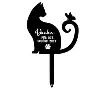 KEORHEZ Plaque Funéraire pour Animaux, Commémoratif Plaque Chat, 30 X 18 CM, Commémorative Chat en Acier Inoxydable, Un Cadeau Souvenir pour Les Propriétaires d'animaux (Noir)