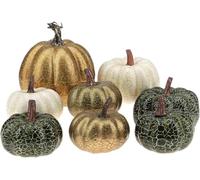 Kepfire 8 Pcs Artificiel Faux Citrouilles Mousse Simulation Automne Récolter Légume Modèle Cuisine Halloween Décoration - Couleur aléatoire