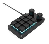 Kepgapo Programmation Macro Clavier Filaire Personnalisé RGB 12 Touches Copier Coller Bouton Mini Clavier Gaming Hotswap Macropad Noir