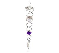 Kepgapo Stabilisateur de Fileur de Vent à Queue en Spirale de Boule D'Observation Violette, Spirale Décorative, Fileur de Vent en Spirale, Décoration de Jardin