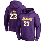 KEPL Pull Unisexe Basketball Clothing Lakers Sweatshirt Men Sports NBA Outdoor Casual Purple Long Sleeve Hooded Sweatshirt,L