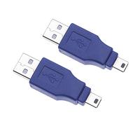 Keple 2.0 USB mâle à USB Mini 5 Broches Adaptateur USB Type A mâle vers Mini Connecteur Coupleur Connecteur Court Adaptateur pour PC, Ordinateurs Portables, Contrôleurs, Imprimantes (Pack 2)