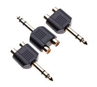 Keple 6,35 mm vers 2 x RCA Adaptateur Stéréo, Prise Audio Mâle vers Double Connecteur Phono femelle, Audio Jack Y Séparateur Convertisseur vers Deux RCA Gauche et Droit Sortie Audio (Paquet de 3)