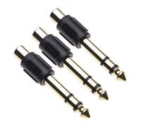 Keple Adaptateur 6.35mm à RCA de, Connecteur 6,35 mm à Phono, Adaptateur Jack stéréo mâle vers Femelle RCA, Convertisseur TRS plaqué Or (Paquet de 3)