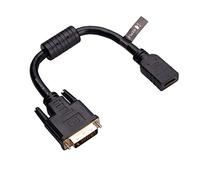 Keple Adaptateur câble HDMI vers DVI (DVI-D Dual Link 24 + 1) Adaptateur HDMI Femelle vers DVI mâle avec connecteur à Plaque ou convertisseur Full HD 1080P 15cm