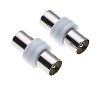 Keple Adaptateur de prise coaxiale TV - Adaptateur convertisseur coupleur de prise cylindrique pour antenne de câble coaxial FM satellite - Lot de 2