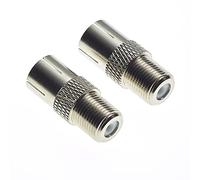 Keple Adaptateur F femelle vers TV coaxial femelle - Corps en laiton nickelé mâle vers femelle, connecteur d'antenne de câble coaxial de camping, fiche F - Lot de 2