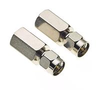 Keple Adaptateur FME mâle vers SMA mâle, Adaptateur SMA 50 ohms avec boîtier nickelé pour antennes et radios, Adaptateur Droit mâle vers mâle, Lot de 2