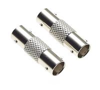 Keple Adaptateur prise femelle BNC vers prise femelle BNC, corps en alliage de zinc 50 Ohm, connexion femelle à femelle pour CCTV, paquet de 2