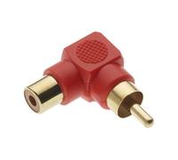 Keple Adaptateur RCA 90 Degrés, Connecteur Mâle vers Femelle (Lot de 3) Connecteur Coudé Phono, Plaqué Or pour Audio Stéréo ou Vidéo AV (Rouge)