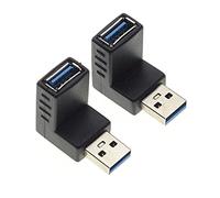 Keple Adaptateur USB 3.0 à Angle Droit avec Prise Haut et Bas, Lot de 2 - Adaptateur USB mâle vers Femelle à 90 degrés pour Ordinateurs PC et Autres appareils avec Prises USB