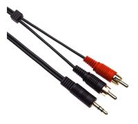 Keple Audio Câble 2 x Mâle vers Aux 3.5mm Stereo Jack Mâle Câble pour Laptop, Ordinateur, Smartphone à Amplificateur, Amp, HI-FI Système | 2M