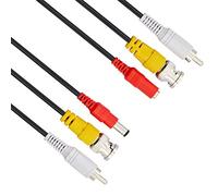 Keple Câble CCTV BNC, RCA, DC, câble d'alimentation audio vidéo, rallonge coaxiale pour systèmes de sécurité CCTV DVR de surveillance, connecteurs (2x prise BNC, 2x fiche RCA, 2x fiche DC 2,1 mm) 5 m