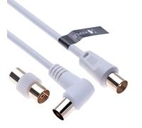 Keple Câble Coaxial Koax D'antenne Mâle à Mâle Connecteur Koax HDTV TV Freebox Satellite Sat Décodeur Femelle Adaptateur (HDTV, Radio, DVB-T2, DVB-C, DVB-S) à Angle 90 degrés 3.0m