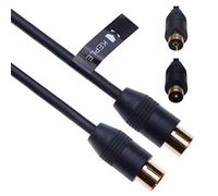 Keple Câble Coaxial RF Fil d'antenne TV 1m Coaxial Coax Fiche De l'homme à la Femme Prise d'antenne Extension pour Freeview SFR Bouygues Orange Free (ISP) DVD VCR Connecter à la Télévision | Noir
