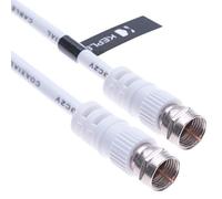 Keple Câble coaxial vers connecteur M-plug F-F broches pour satellite Sat Bosch SkyDSL Unitymedia TV HDTV DVB DVD Radio/Coax Antenne Freeview Coaxial Coax Antenne Adaptateur Câble TV - 1 m Blanc