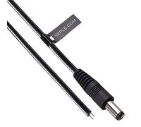 Keple Câble d'extension CC Adaptateur d'alimentation CC 2,5 mm/5,5 mm 2 m mâle vers mâle nu Adaptateur de câble d'alimentation CCTV compatible avec caméra de sécurité CCTV, caméra IP, DVR autonome