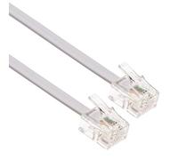 Câble RJ11 de 3 m, rallonge ADSL, Cordon téléphonique, connecteur Internet BT Haut débit, mâle vers mâle, routeur et Modem vers Prise téléphonique RJ11, microfiltre (Blanc)