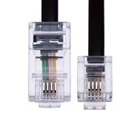 Keple Câble RJ11 vers RJ45 de 10 m pour modem Ethernet, données, téléphone, câble de raccordement ASDL, connecteur Internet BT haut débit 6P4C vers 8P8C plat compatible avec modem, routeur (noir)