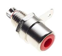Keple Châssis de prise phono, rouge-adaptateur femelle à montage sur panneau de châssis RCA, prise nickelée, pour prise de terminal audio d'amplificateur-paquet de 10