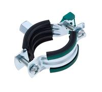 Keple Collier de serrage, Support de tuyau en métal avec fermeture rapide, Pince à deux vis avec isogaine, Support mural M8, pour tuyaux en acier, en cuivre, en fonte et en plastique (2 pièces) - Vert