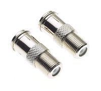 Keple F-Type Jack vers TV coaxial Jack - Corps en zinc nickelé, adaptateur de prise femelle, convertisseur pour antenne de câble coaxial FM satellite - Lot de 2