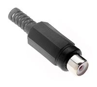 Keple In Line Phono femelle, noir - 10 pièces, adaptateur RCA Panel Femelle nickelé, pour Amplificateur Audio Terminal mâle