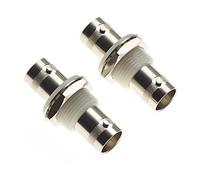 Keple Lot de 2 adaptateurs BNC Femelle vers BNC Femelle pour Montage sur Panneau - Prises isolantes Blanches 75 Ohm Connecteur de cloison Femelle Coupleur coaxial Adaptateur de câble CCTV - Lot de 2