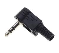 Keple Lot de 5 prises jack stéréo 3,5 mm à 90 degrés - Poignée en plastique - Prise de réparation TS 3 broches mâle - Type de soudure - Connecteur de câble audio DIY