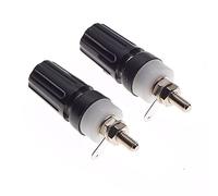 Keple Prise Banane 4 mm - 2 pièces, fiche Banane Noire 4 mm avec borne de Liaison, Montage sur Panneau, cosse à souder et Connexion par Fil Nu