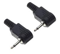 Keple Prise Jack 2.5mm, Mono 90 degrés-prise de réparation de poignée en plastique TS 2 broches mâle Type de soudure connecteur de câble Audio bricolage pour-2 pièces