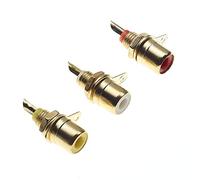 Keple Prises phono - Adaptateur jack pour boîtier RCA plaqué or avec borne à souder - Rouge, blanc et jaune - Codage couleur A/V pour connecteurs audio d'amplificateur - Lot de 3