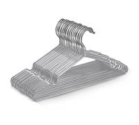 KEPLIN Cintres en Métal Revêtus de Caoutchouc Premium - Lot de 20, Gain de Place, Organisation, Rangement, Cintres Robustes pour Armoire, Penderie, Dressing, Porte-Manteaux et Barre-Tringle (Gris)