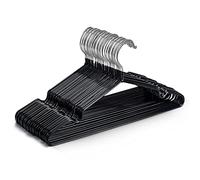 KEPLIN Cintres en Métal Revêtus de Caoutchouc Premium - Lot de 20, Gain de Place, Organisation, Rangement, Cintres Robustes pour Armoire, Penderie, Dressing, Porte-Manteaux et Barre-Tringle (Noir)