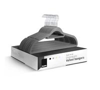 KEPLIN Lot de 20 cintres antidérapants en Velours avec Barre à Cravate et Crochet à 360°, durables et Robustes, Peu encombrants pour Costumes, Vestes et vêtements - Solution de Rangement à Domicile