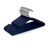 KEPLIN Lot de 20 cintres en métal avec revêtement en Caoutchouc de qualité supérieure - Très résistants - Gain de Place - pour penderie - Bleu Marine