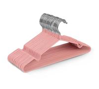 KEPLIN Lot de 20 cintres en métal avec revêtement en Caoutchouc de qualité supérieure - Très résistants - Gain de Place - pour penderie - Rose pâle