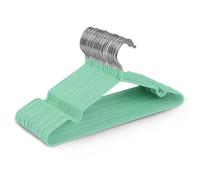 KEPLIN Lot de 20 cintres en métal avec revêtement en Caoutchouc de qualité supérieure - Très résistants - Gain de Place - pour penderie - Vert Menthe