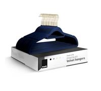 KEPLIN Lot de 30 cintres antidérapants en Velours avec Barre à Cravate et Crochet à 360 degrés pour Rangement à la Maison, durables, Robustes et Peu encombrants (Bleu Marine)