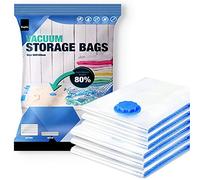KEPLIN Lot de 6 sacs de rangement sous vide | Maximisez l'espace et rangez les vêtements, la literie, les serviettes, la couette et les oreillers | Sac à ventouse d'air économiseur d'espace avec