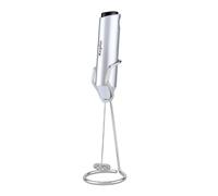 Keplin Mousseur à lait portable en acier inoxydable - Mélangeur à café portable à piles pour latte, matcha et boissons protéinées - Ergonomique, compact, facile à nettoyer et à utiliser (argent)