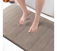 KEPLIN Tapis de Bain en Mousse à mémoire de Forme Ultra Doux, très Absorbant, antidérapant, Lavable en Machine - Confort Luxueux pour la Maison et la Salle de Bain (Noir, 60 x 90 cm)